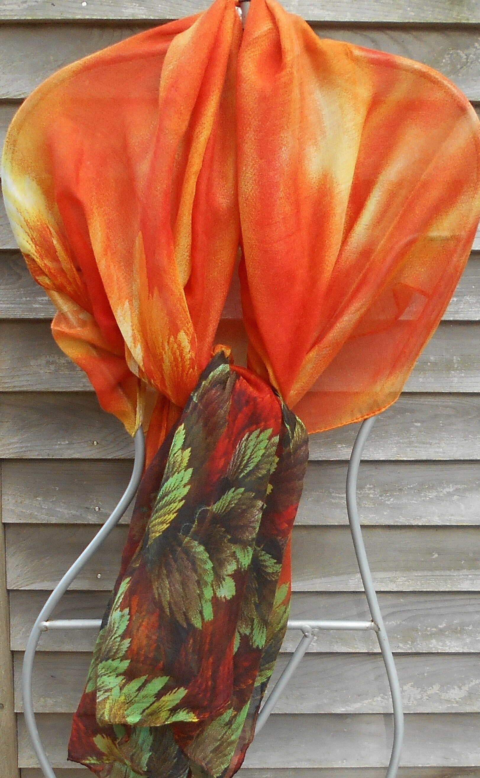 Festival Scarf,Rainbow Scarf,Orange,Green and BrownScarf, Face Cover