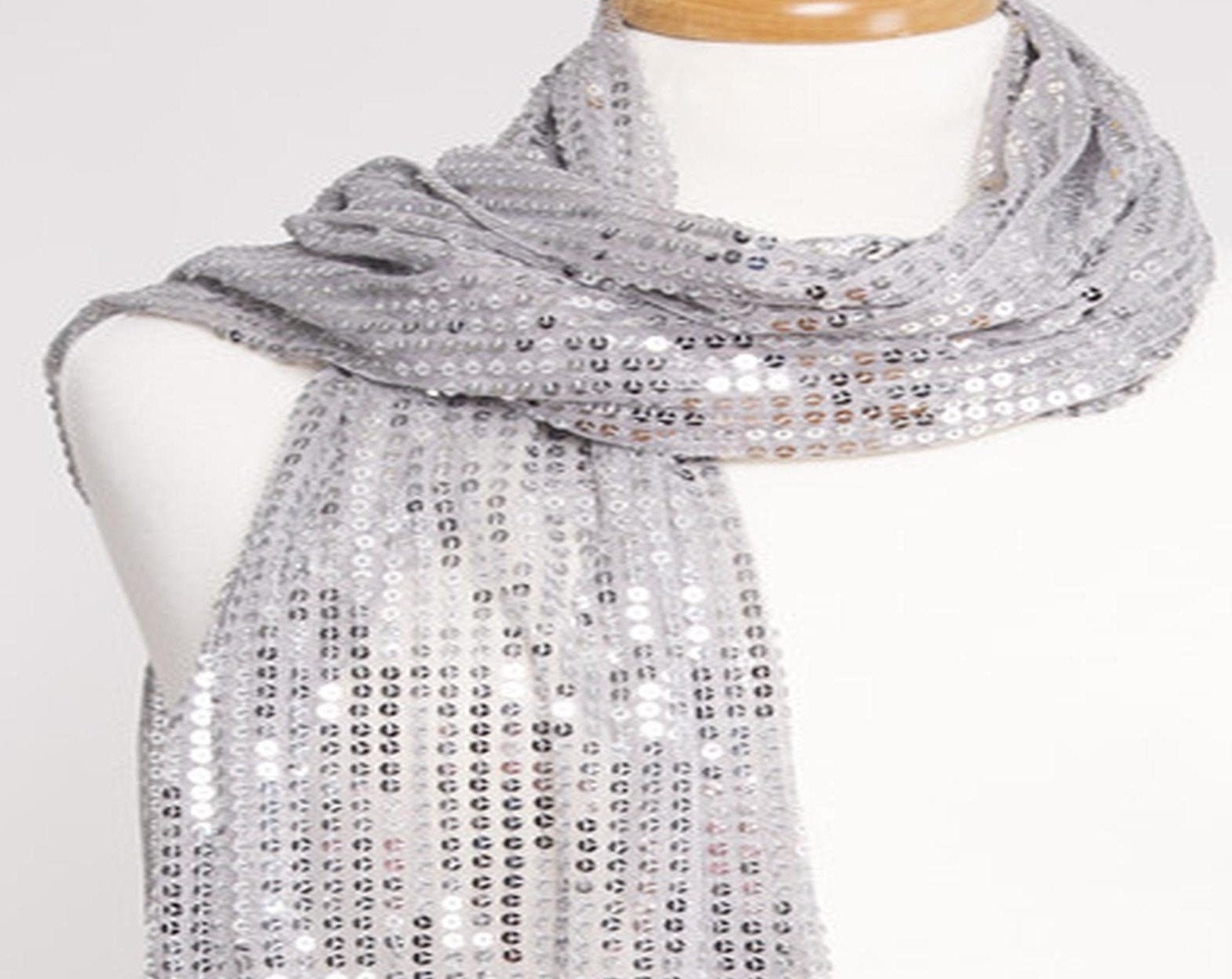 Silver sequin scarf online