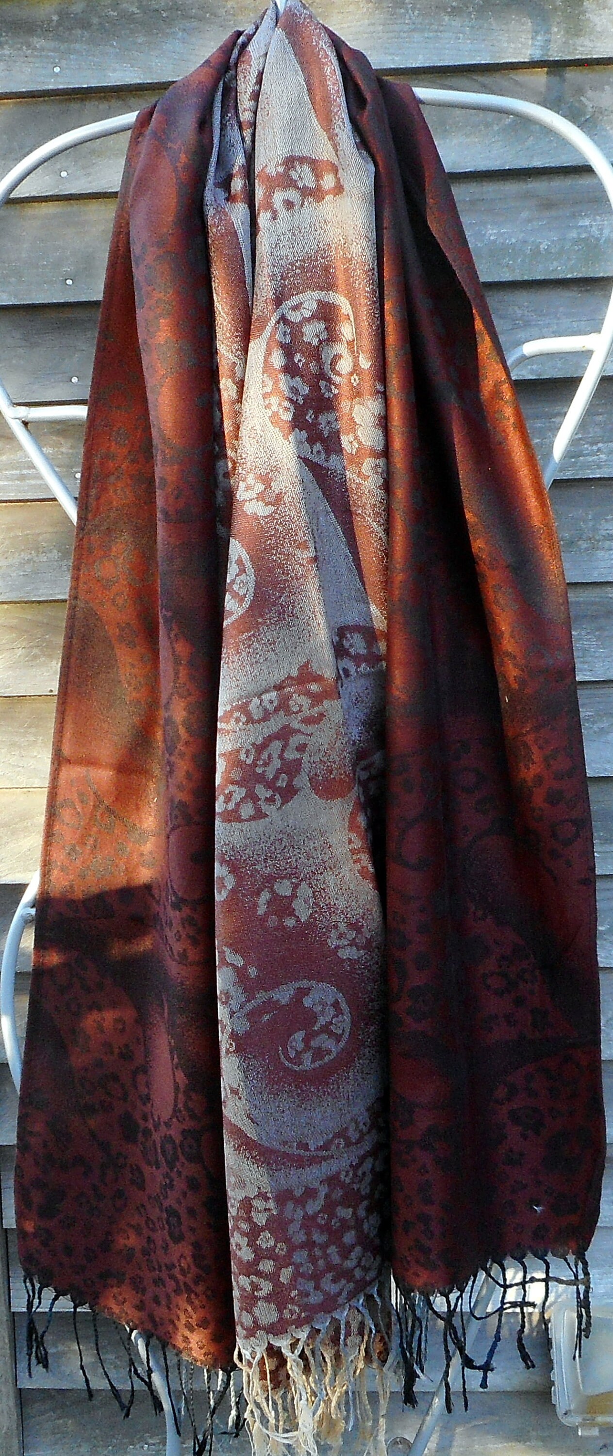 Pashmina,Rave pashmina,Animal Print Pashmina,Brown and Gray Shawl