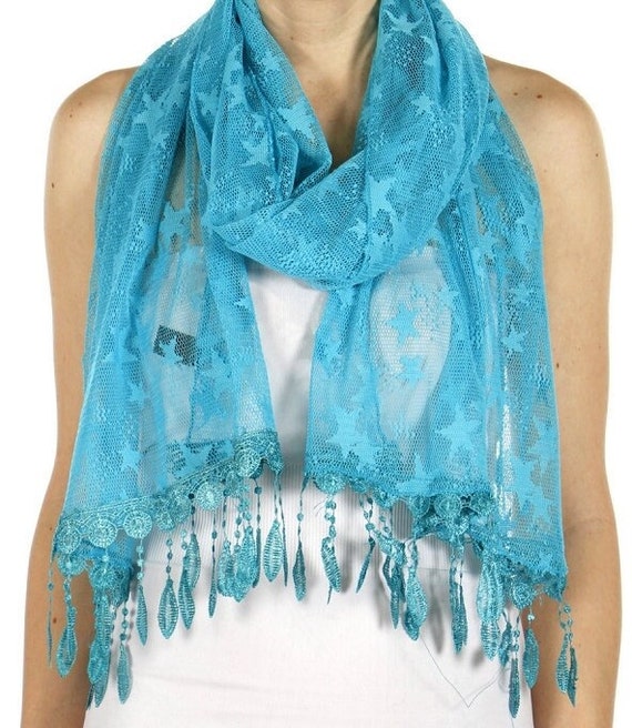 Electric Forest,Festival Shawl,Turquoise Scarf, S… - image 1