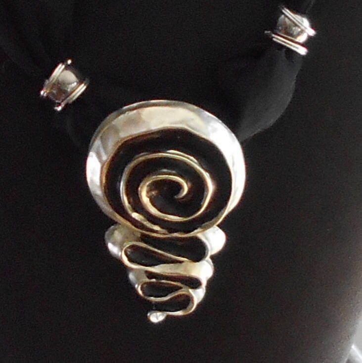 Black Scarf Necklace Spiral
