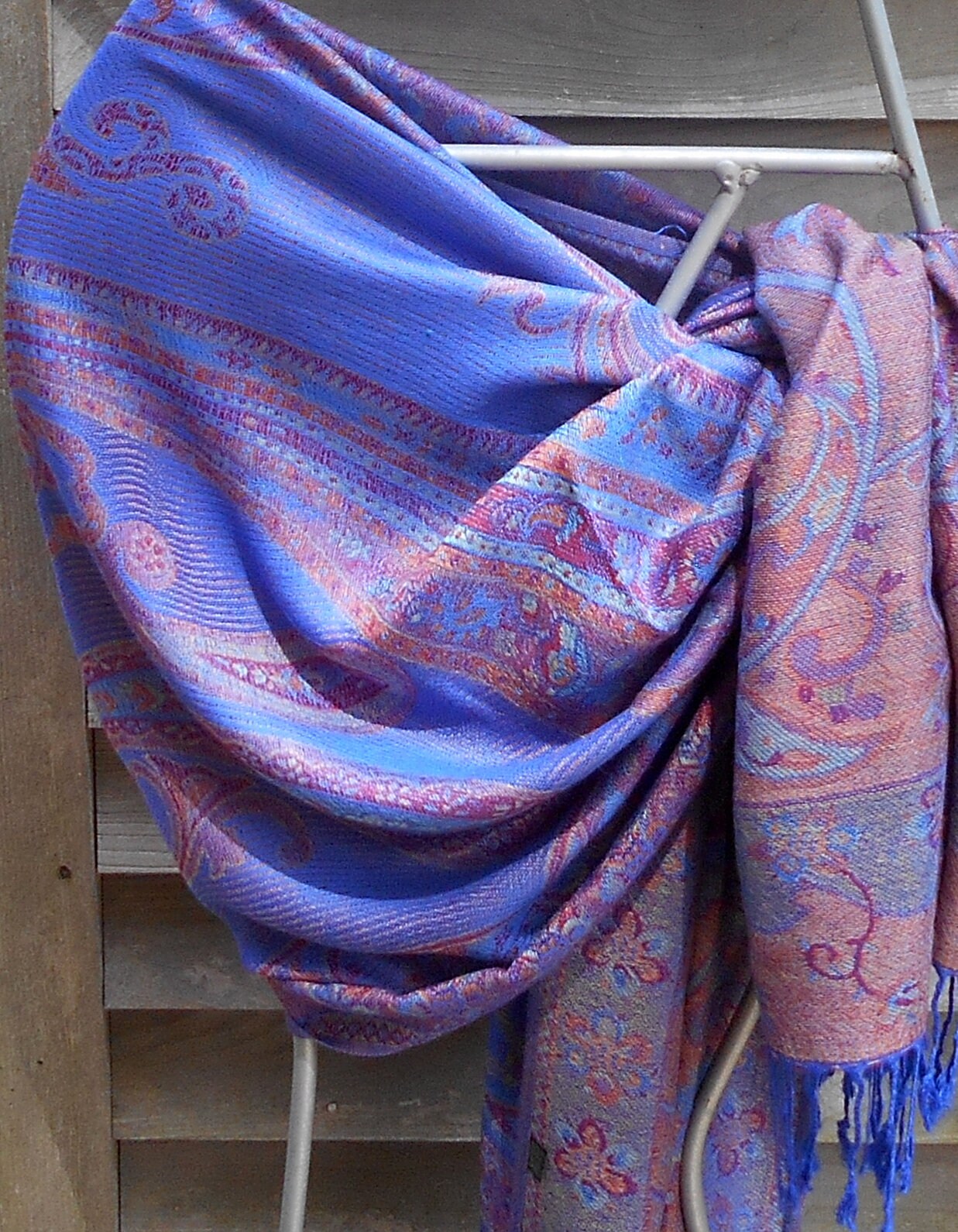 Pashmina,Blue Paisley Pashmina, Rave Shawl,Best Friend Gift, Cashmere Shawl,Concert Pashmina 