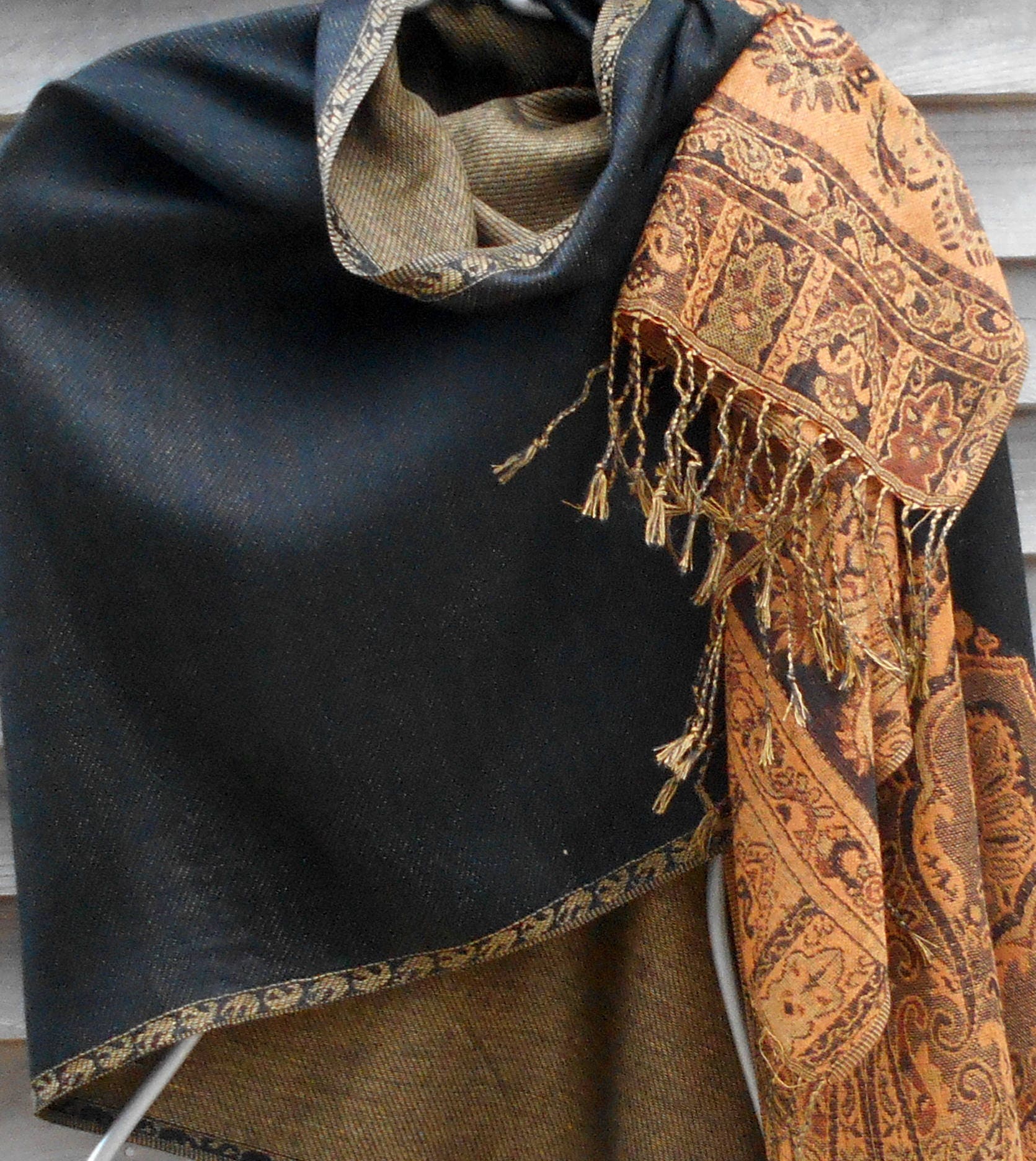 black pashmina shawl for wedding