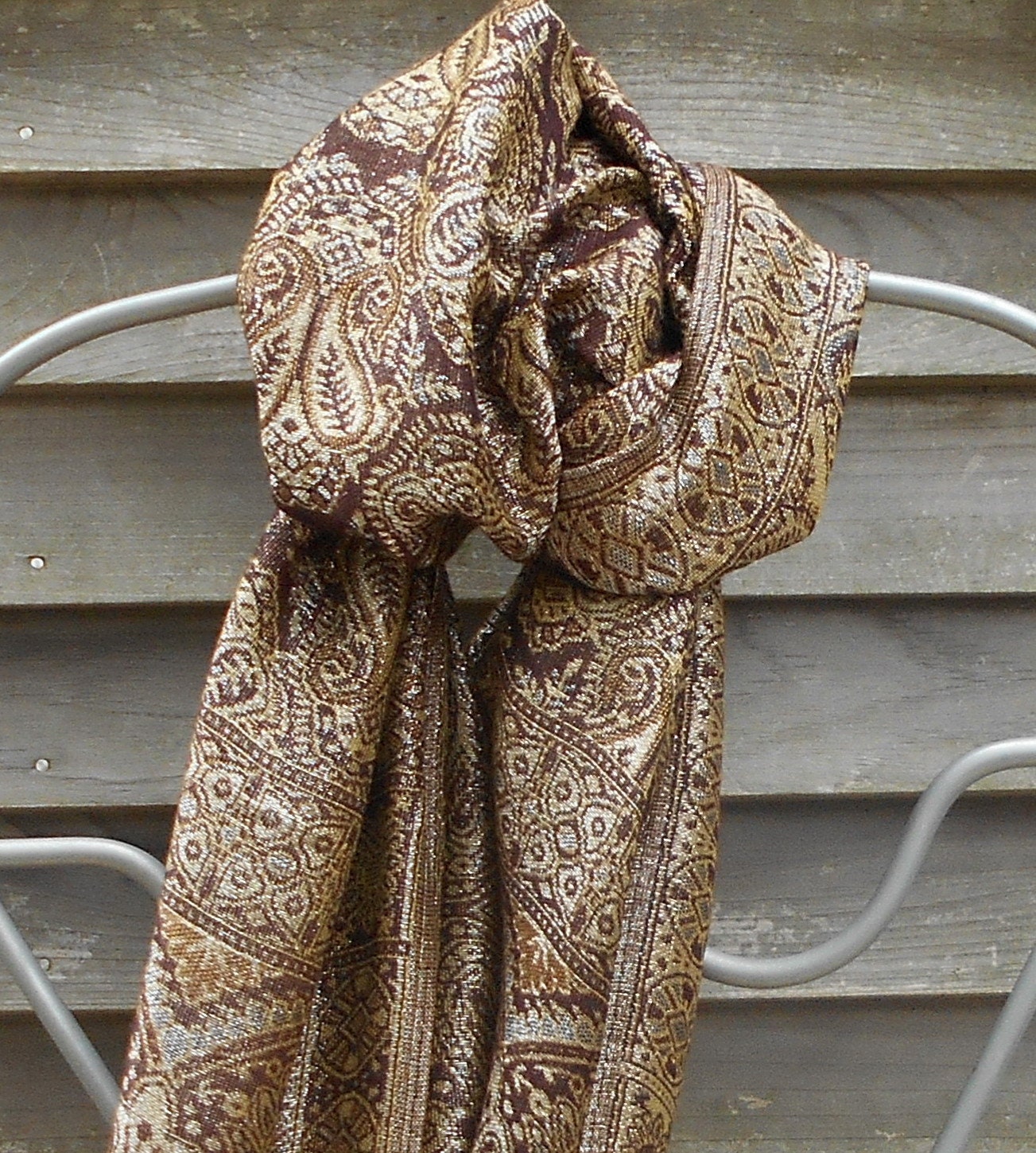Festival Pashmina,Cashmere Shawl,Brown and Silver Pashmina,Best Friend