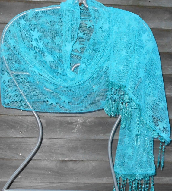 Electric Forest,Festival Shawl,Turquoise Scarf, S… - image 2