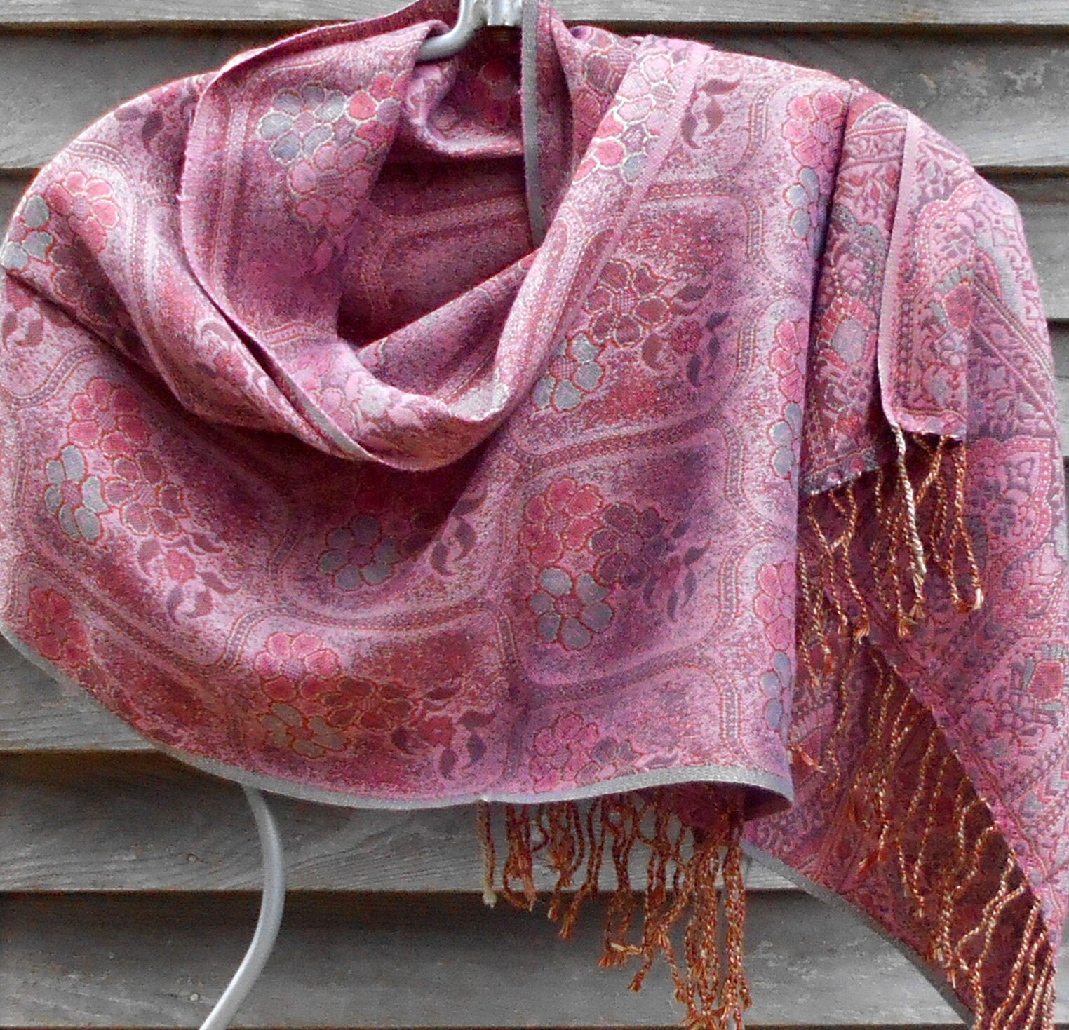 Festival Pashmina, Rave Pashmina, Pink and White Shawl, Mother of the