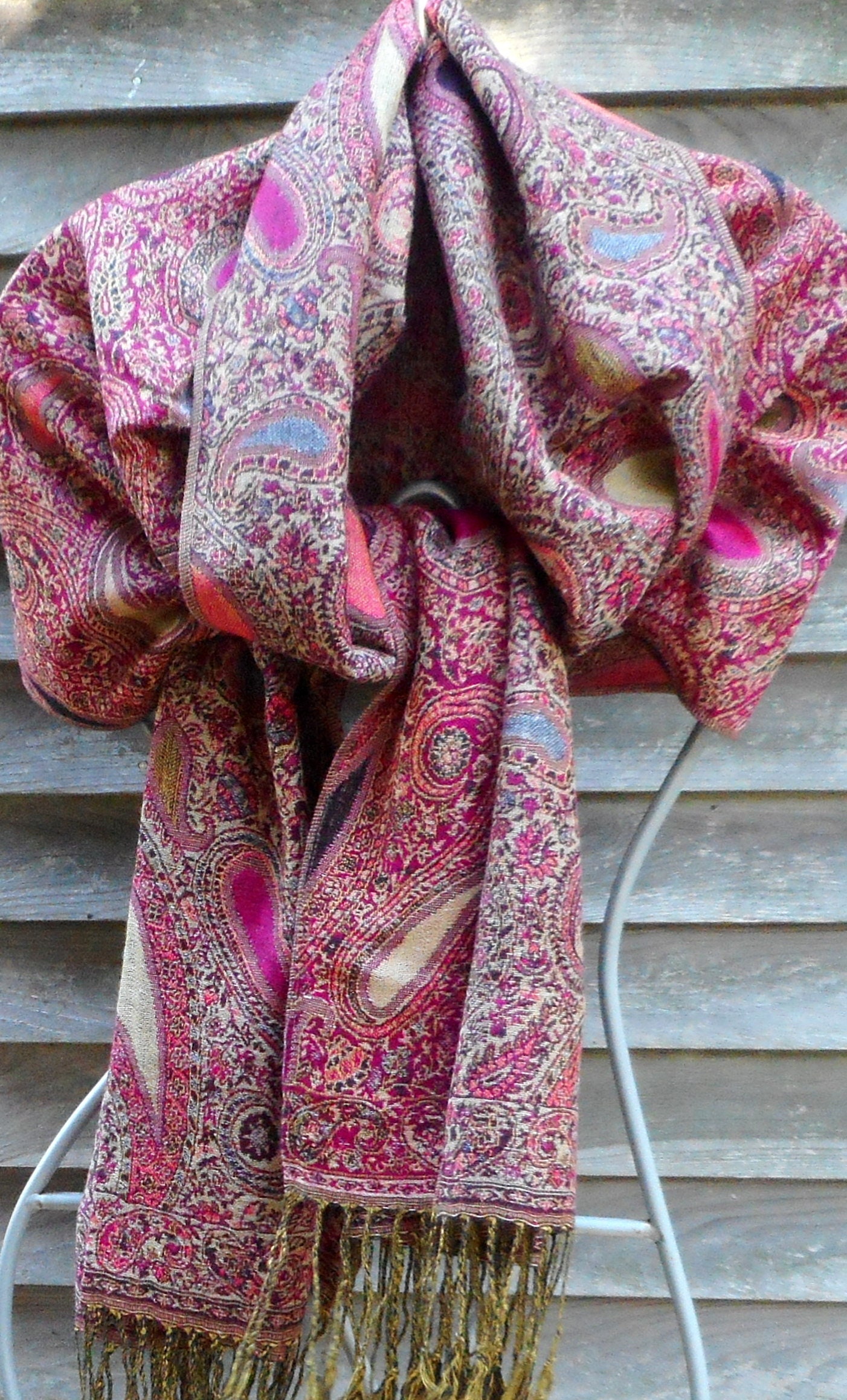 Pashmina, Festival Pashmina,Pink and Black Paisley Pashmina,Rave Scarf