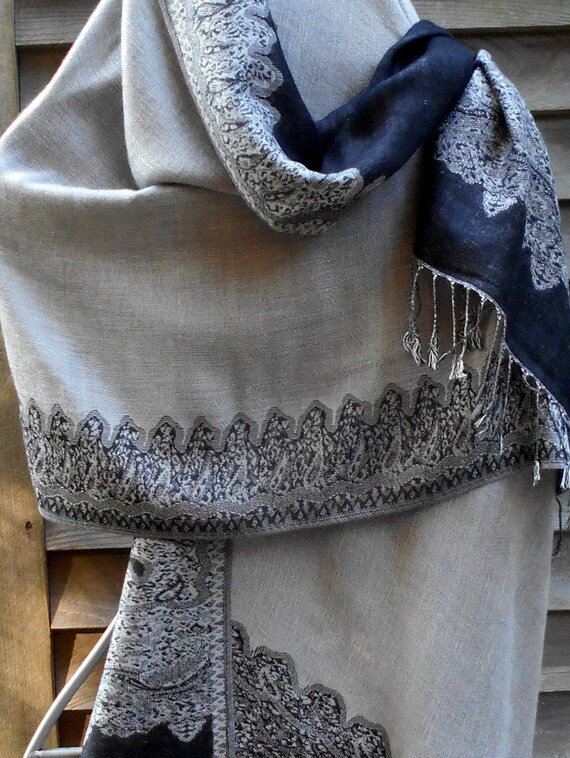 Festival Pashmina,Cashmere Shawl,Silver Pashmina,… - image 4