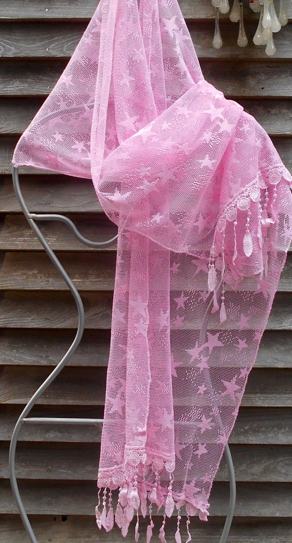 Electric Forest,Festival Shawl, Pink Scarf, Star … - image 3