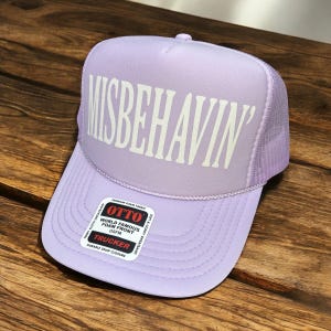 Misbehavin’, glitter HTV hat transfer