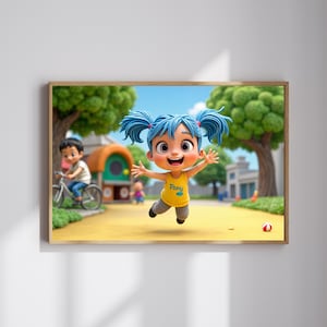 Anime AI Poster | Joyful Anime Girl | Wall Art | Instant Download
