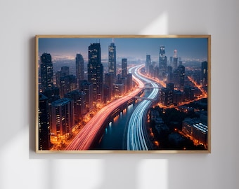 Landscape AI Poster | Detailed, Ethereal, Sci-fi, Steampunk, Intricate City | Wall Art | Instant Download
