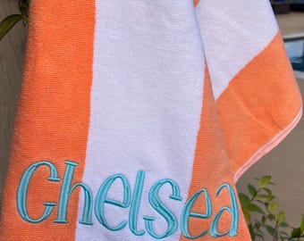Personalized Embroidered Beach Towel - The Good Towel - Oversized 40x72 Plush Cotton Beach Towel - Custom Name