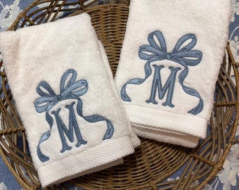 Embroidered Monogram Hand Towels - Oversized Ultra Plush Organic Cotton