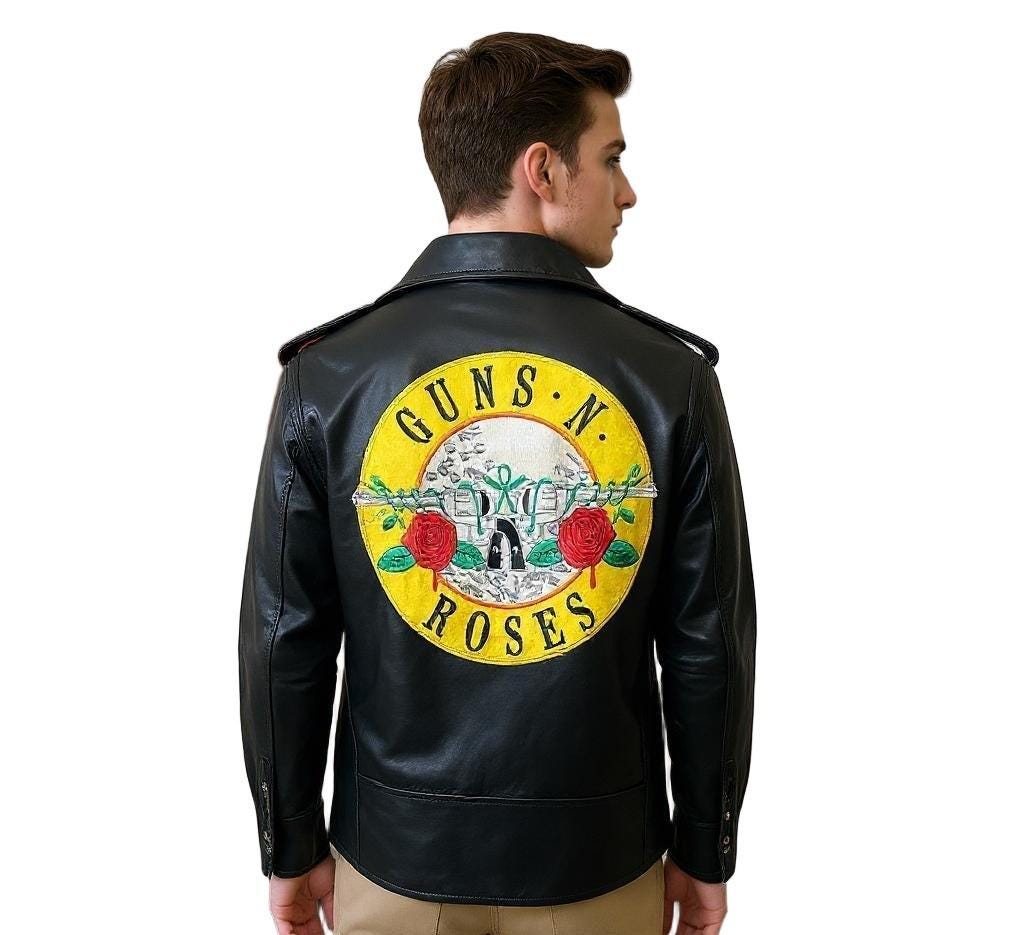 ジャケット・アウター 2016 Guns N Roses Leather Jacket Black L il_fullxfull.7117099335_c7gb.jpg