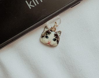 Cat Dust Plug Charm: Bookish Gift, USB-C Accessory