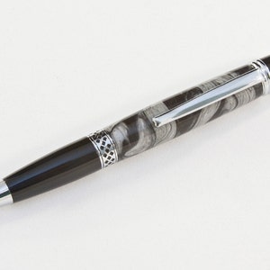 Acrylic ballpoint in grey and black. Unique design. The Plymouth image 1