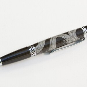 Acrylic ballpoint in grey and black. Unique design. The Plymouth image 2