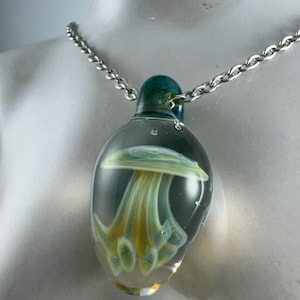 Hand Made Glass Jellyfish Pendant