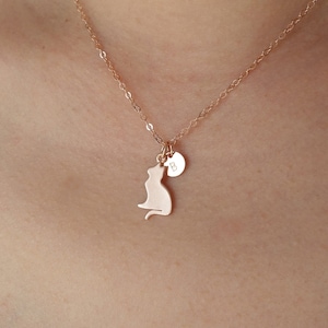 Rose Gold Cat Necklace Personalized Cat Lover Gift for Her Cat Jewelry Personalized Cat Necklace Cat Memorial Necklace Personalized Cat Gift image 1