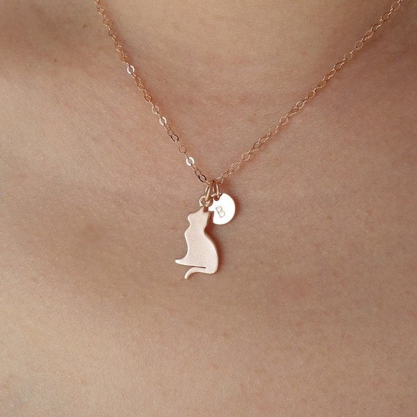 Rose Gold Cat Necklace Personalized Cat Lover Gift for Her Cat Jewelry Personalized Cat Necklace Cat Memorial Necklace Personalized Cat Gift