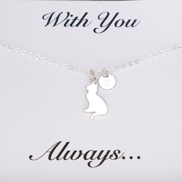 Personalized Cat Lover Gift for Her Cat Jewelry Personalized Cat Necklace Sterling Silver Cat Memorial Necklace Personalized Cat Gift