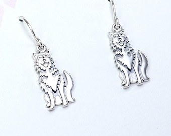 Sterling Silver Husky Earrings Dog Lover Gift Dog Mom Gift Pet Earrings Pet Memorial Sympathy Gift