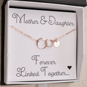 Mother's Day Gift from Daughter, Personalized Mother and Daughter Necklace, Gift for mom,Two Interlocking Circles Necklace, New Mom Jewelry