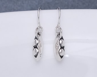 Tiny Two Peas in a Pod Earrings Sterling SIlver Mothers Day Gift Sisters Brothers Best Friends Boho  Meaningful Jewelry Birthday Gift