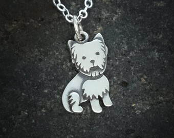 Silver Yorkie Necklace Adjustable Necklace Yorkie Mom Yorkie Gifts Pet Lover Gifts Small Yorkie Charm Pet Jewelry Yorkshire Terrier Necklace