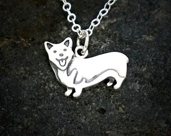 Silver Corgi Necklace Adjustable Necklace Dainty Corgi Mom Corgi Lover Gift Small Corgi Dog Charm Corgi Memorial Gift Pet Loss Pet Memorial