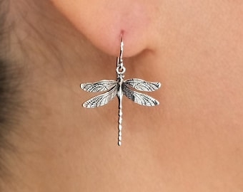 Sterling Silver Dragonfly Earrings Dragonfly Gifts Meaningful Jewelry Dragonfly Lover Gift Summer Jewelry Garden Birthday Gift Spirit Animal