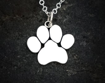 Silver Paw Print Necklace Adjustable Necklace Cat Dog Mom Gifts Pet Lover Jewelry Cat Dog Owner Gift Memorial Sympathy Gift Cat Dog Loss