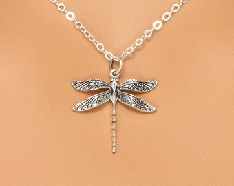 Silver Dragonfly Adjustable Necklace Dragonfly Gifts Dragonfly Meaningful Jewelry Dragonfly Lover Gift Summer Jewelry Garden Birthday Gift