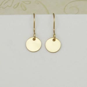 Tiny Gold Filled Coin Earrings, Silver Disc Earrings, Shiny Simple Gold Disc Earrings, Dainty Flat Round, Disc Earrings