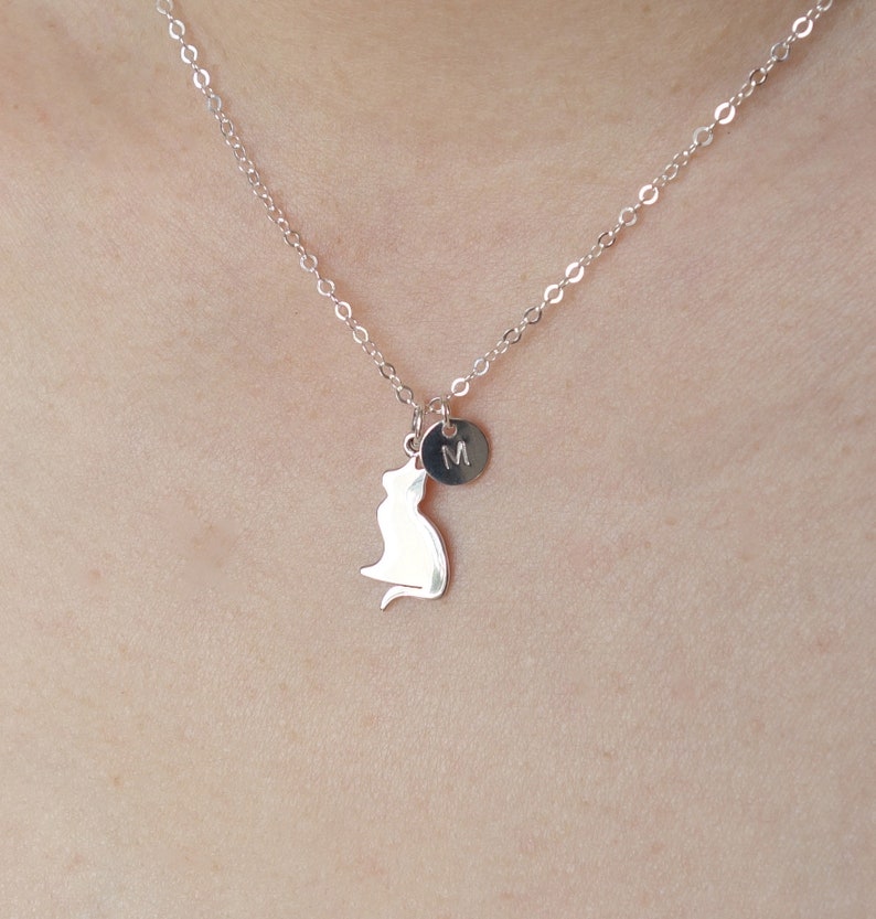 Personalized Cat Lover Gift for Her Cat Jewelry Personalized Cat Necklace Sterling Silver Cat Memorial Necklace Personalized Cat Gift