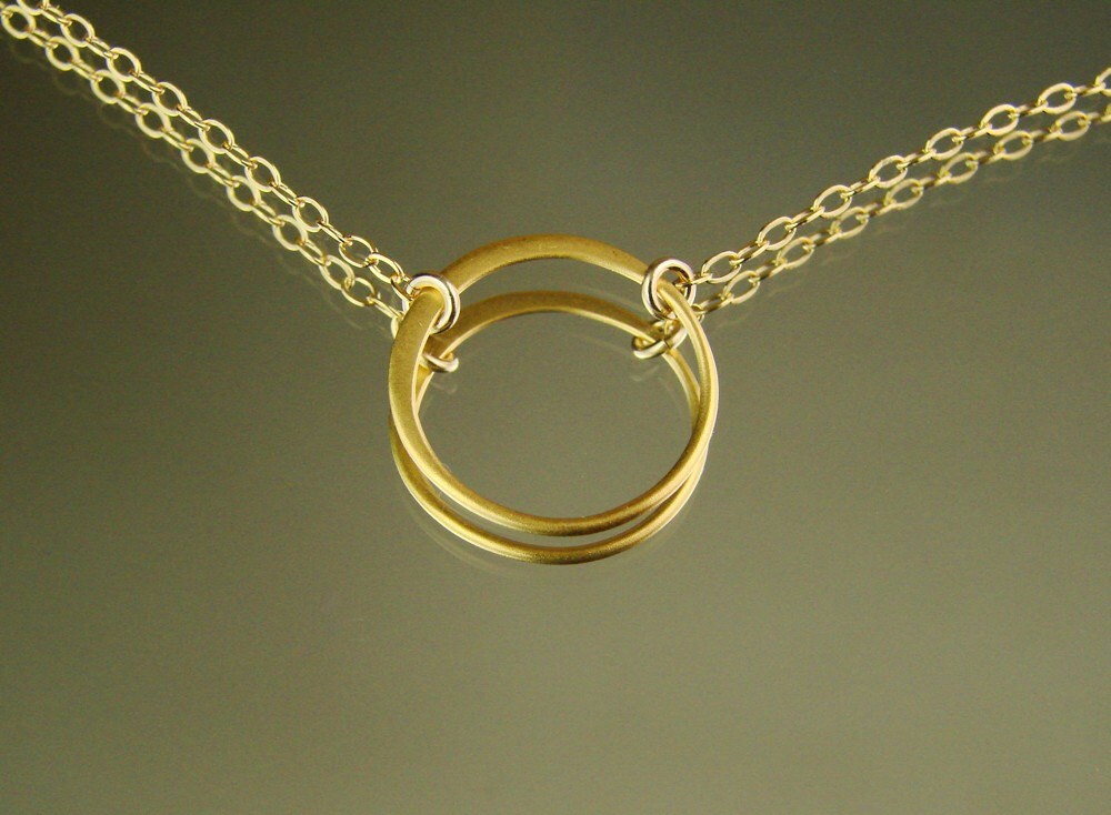 Gold Circle Necklace Circle Ring Circle Necklace Gold Circle Etsy