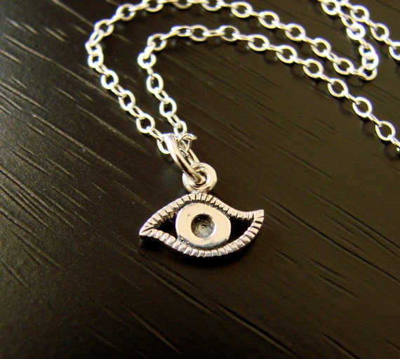 Evil Eye Necklace Silver Solid Sterling Silver Evil Eye | Etsy