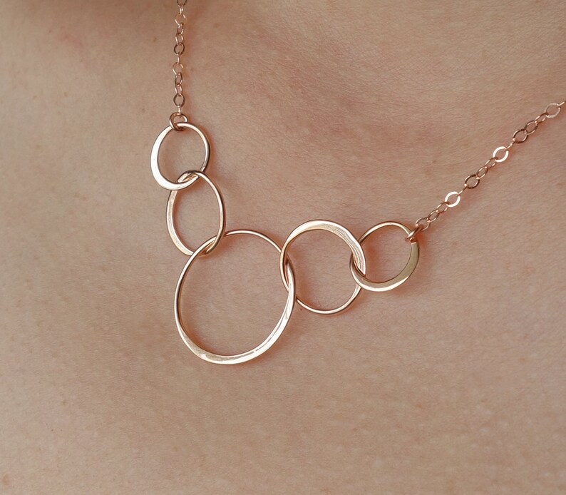 5 Circle Necklace 5 Best Friend Necklace Sterling Silver Etsy