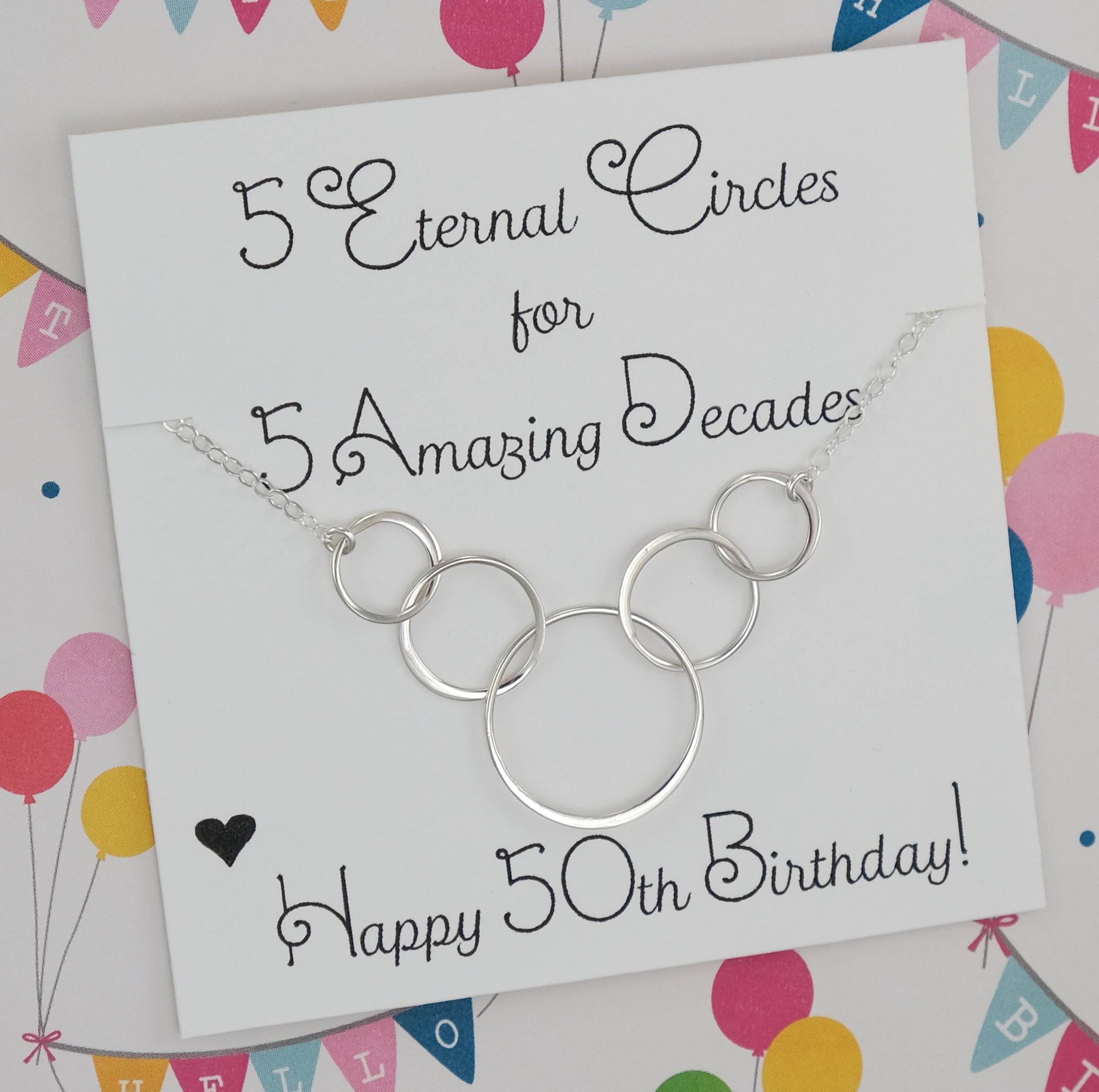 Five Circle Necklace 50th Birthday Gift For Women 5 Sisters Etsy