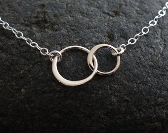 Linked Sterling Silver Circle Necklace, Eternity Gift