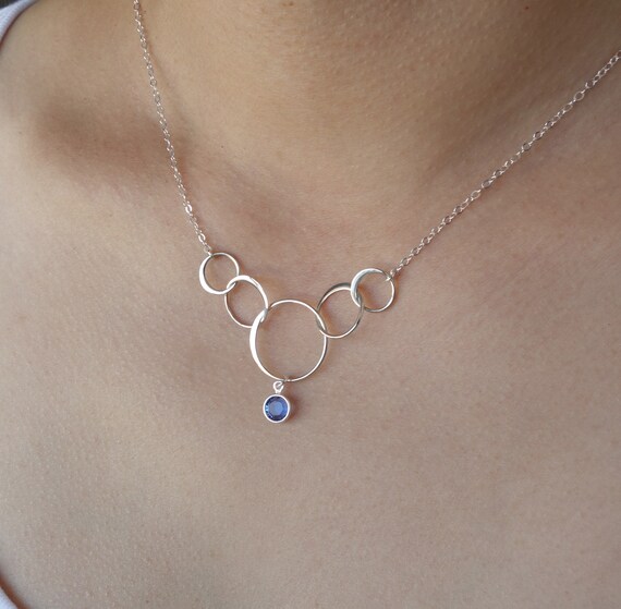 Five Circle Necklace 50th Birthday Gift for Women 5 Sisters