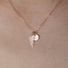 Rose Gold Angel Wing Necklace • Dainty Initial Disc • Personalized Memorial Gift Child • Remembering A Loved One