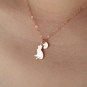 Rose Gold Cat Necklace Personalized Cat Lover Gift for Her Cat Jewelry Personalized Cat Necklace Cat Memorial Necklace Personalized Cat Gift image 4