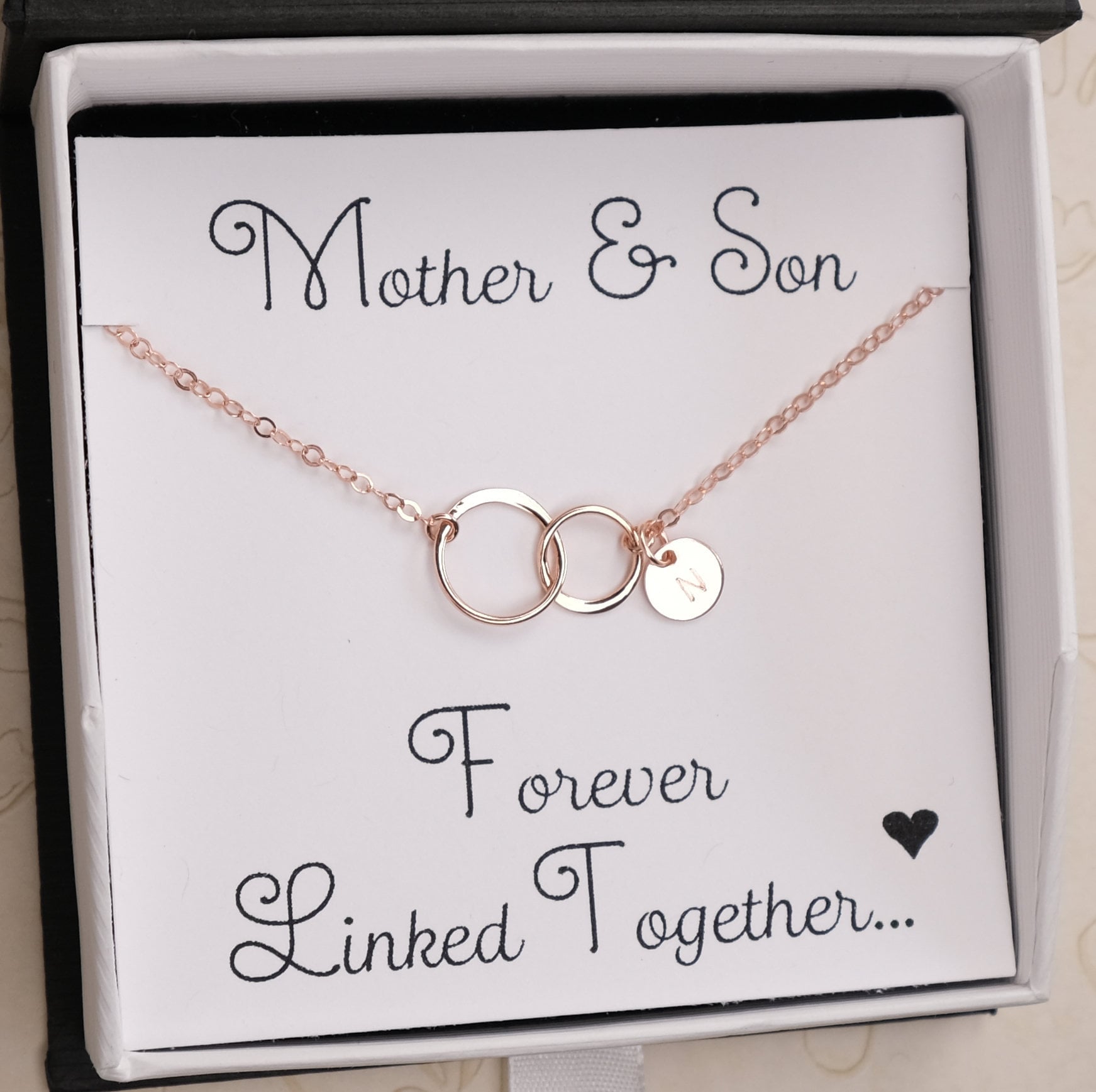 Christmas Gift for Mom: Present, Necklace, Jewelry, Xmas Gift, Holiday Gift, Gift Idea, Mother, Mom Gift, Mother Daughter Gift, 2 Interlocking Circles