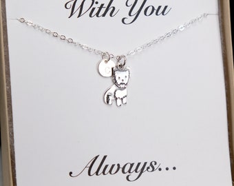 Silver Personalized Yorkie Necklace Dainty Initial Disc Yorkie Mom Yorkie Gifts Yorkie Memorial Gift Pet Loss Pet Memorial Yorkshire Terrier