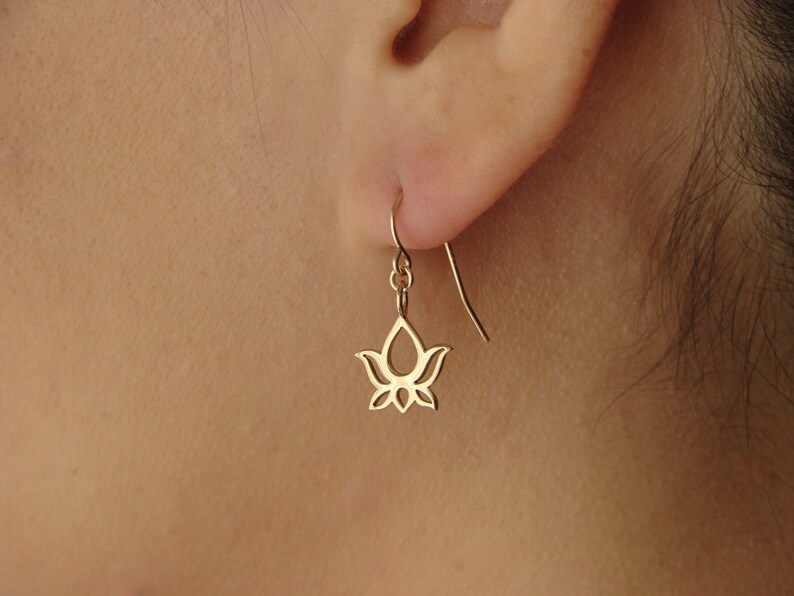 Lotus Earrings in Bronzelotus blossombridesmaid giftbridal Etsy