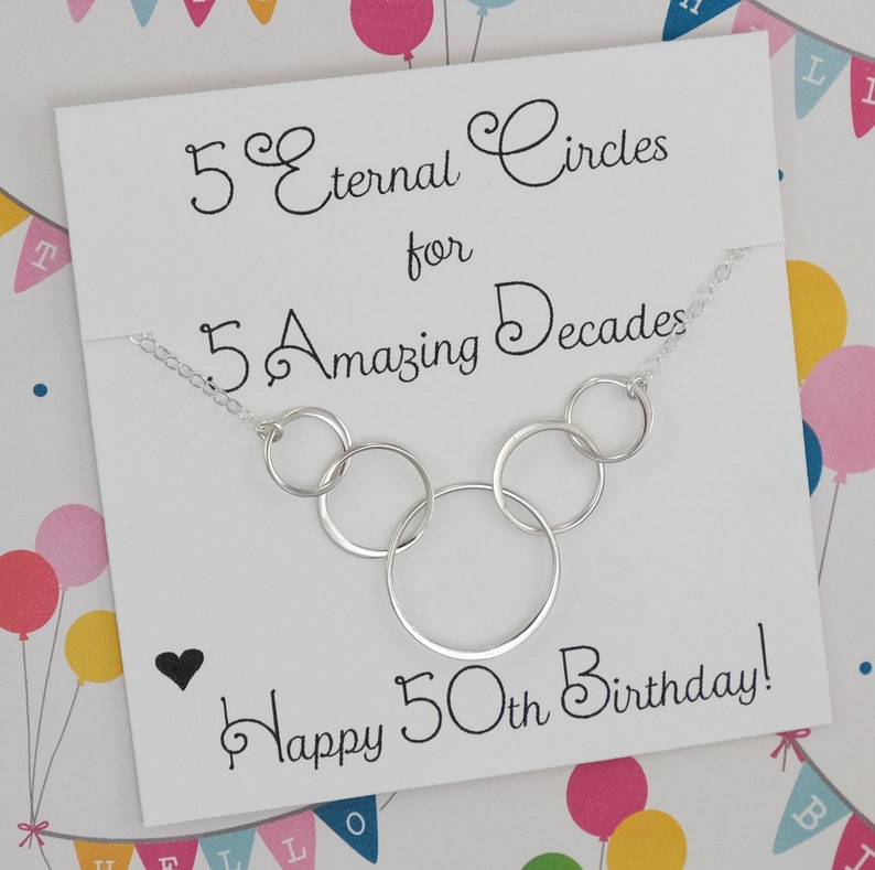 40th Birthday Gifts for Women Rose Gold Necklace Four Circle Necklace Linked 40th Anniversary Gift 4 Sisters Gift 4 Best Friend Necklace image 6