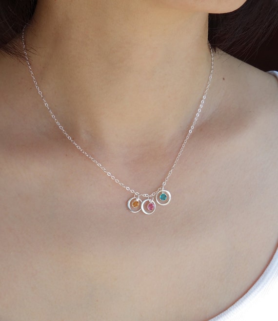 Spiksplinternieuw Geboortesteen ketting voor mamma gepersonaliseerde cirkels | Etsy SB-26