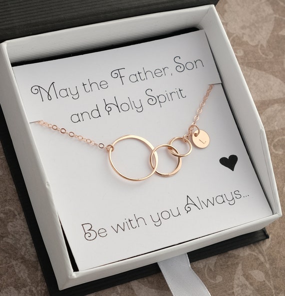 Three Circle Necklace Christian Necklaces for Women Silver Etsy